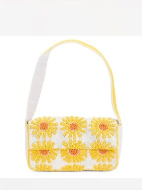 Yellow sunflower  beaded Shoulder Bag - Women